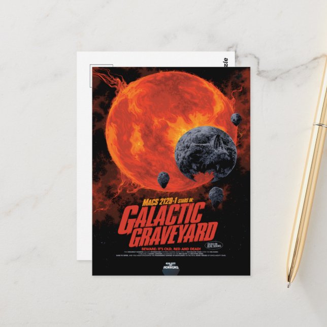 Sci-Fi Horror Movie Ad, Galactic Graveyard Postcard (Front/Back In Situ)