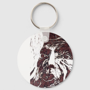 Sci-Fi "Lunar Landscape" the man in the moon Key Ring