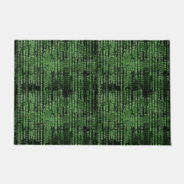 Sci-Fi Matrix Computer Code Welcome Doormat (Front)