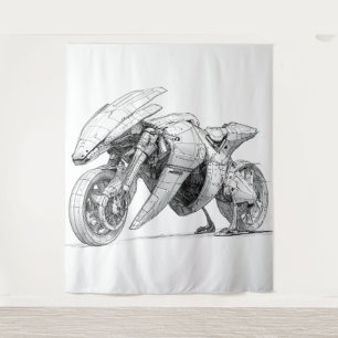 Sci-Fi Motorcycle - Alien Tapestry