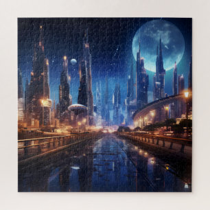 Sci-Fi Night City Jigsaw Puzzle