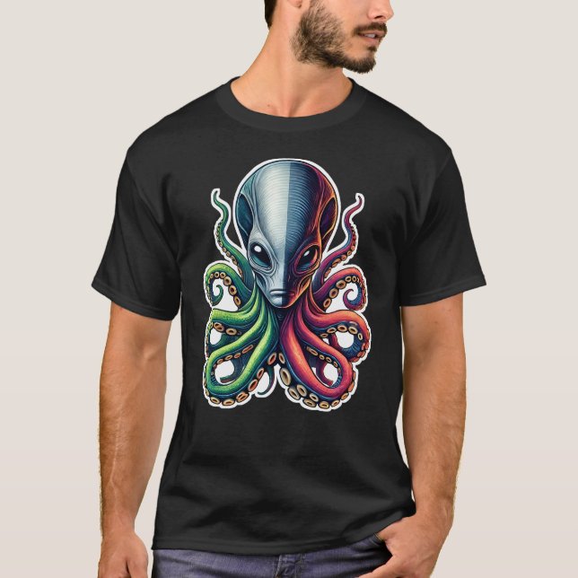 Sci-fi Octopus Alien T-Shirt (Front)