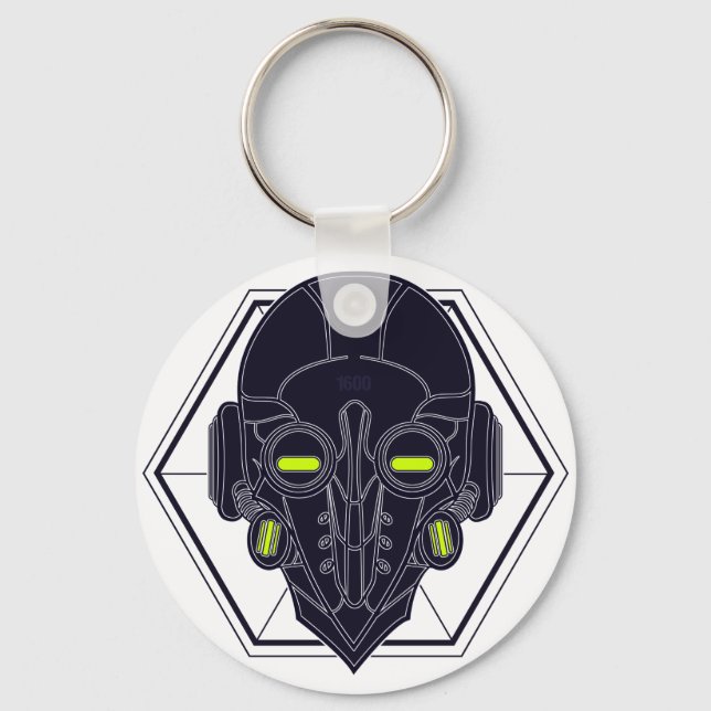 Sci Fi Plague Mask Keychain (Front)