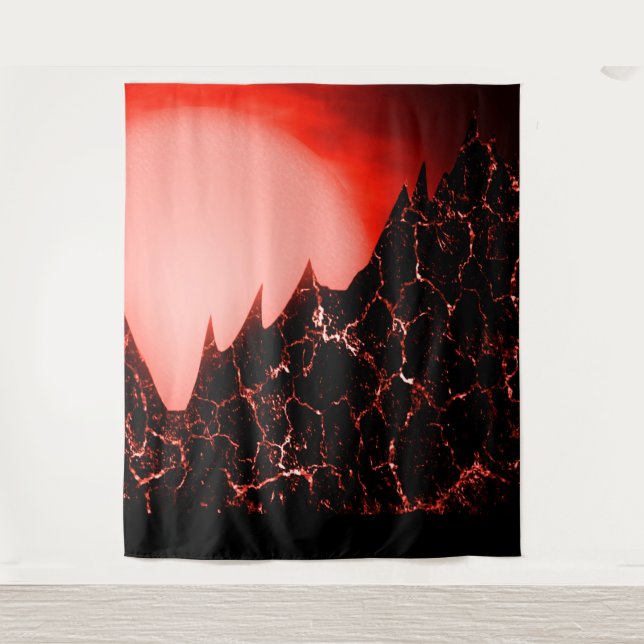 sci-fi red fantasy futuristic tapestry (Front)