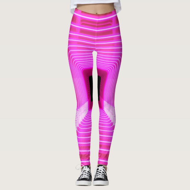 Sci-Fi Retro 3D: Pop Art Illustration Leggings (Front)