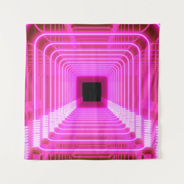 Sci-Fi Retro 3D: Pop Art Illustration Tapestry (Front)