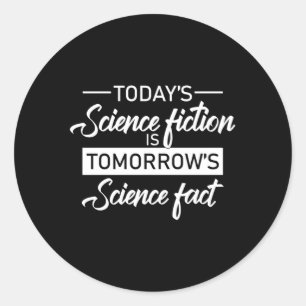 Sci-Fi Science Fiction Space Ufo Alien Funny Gift Classic Round Sticker