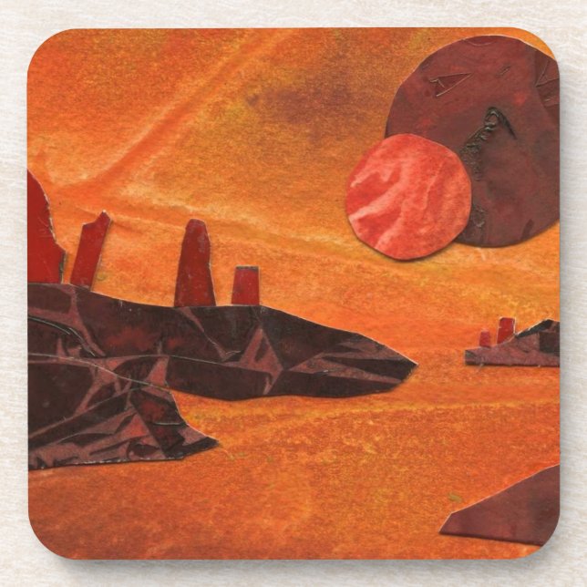Sci-Fi "Sea of Fire" double suns, lava world Coaster (Front)