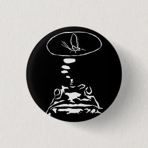 Sci-Fi smart animals "Hungry Frog Dreams" 3 Cm Round Badge