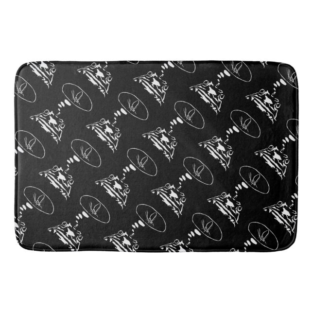 Sci-Fi smart animals "Hungry Frog Dreams"          Bath Mat (Front)