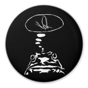 Sci-Fi smart animals "Hungry Frog Dreams" Ceramic Knob
