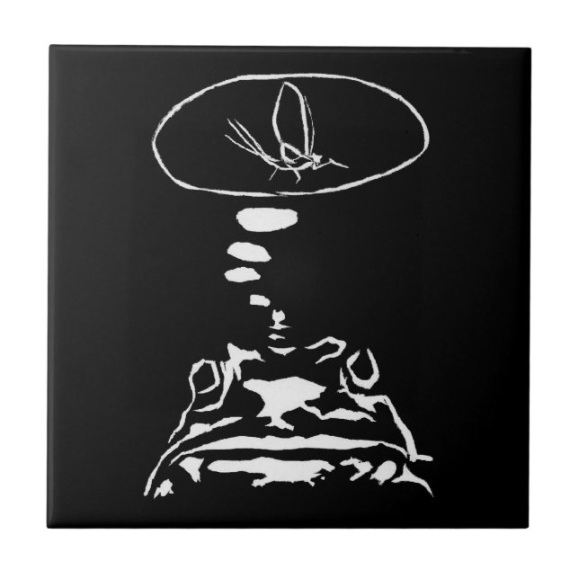 Sci-Fi smart animals "Hungry Frog Dreams"          Ceramic Tile (Front)