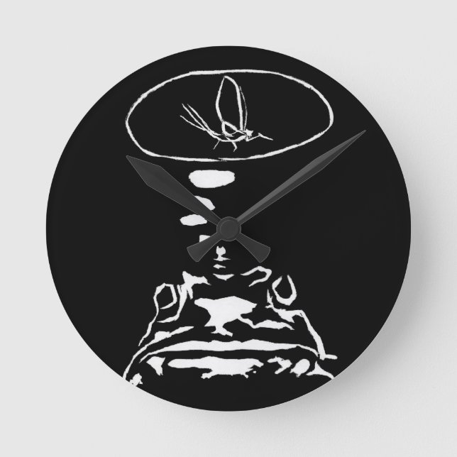 Sci-Fi smart animals "Hungry Frog Dreams"          Round Clock (Front)