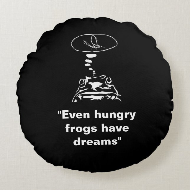 Sci-Fi smart animals "Hungry Frog Dreams"          Round Cushion (Front)