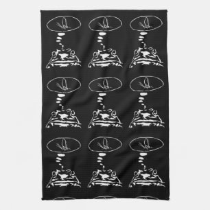 Sci-Fi smart animals "Hungry Frog Dreams" Tea Towel