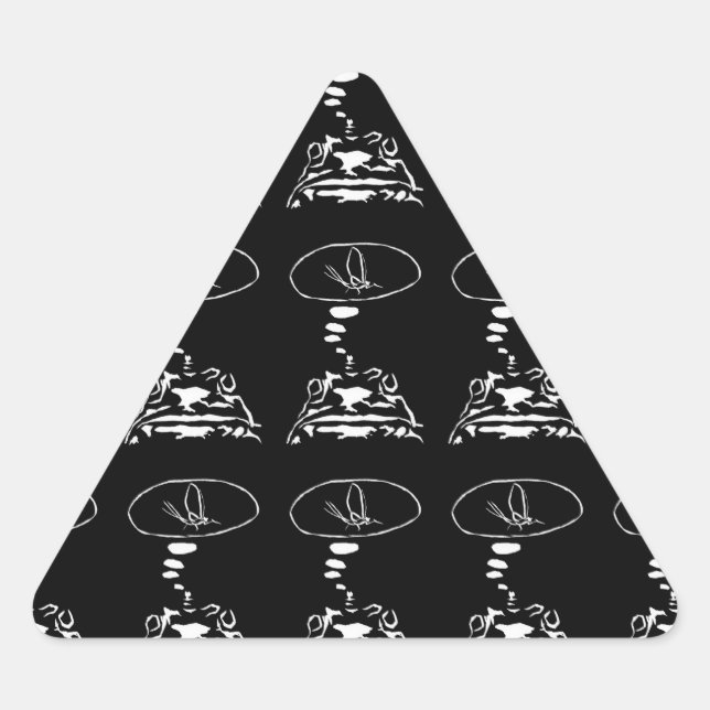 Sci-Fi smart animals "Hungry Frog Dreams"          Triangle Sticker (Front)