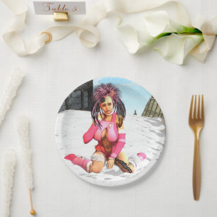 Sci Fi Snow Punk Paper Plate