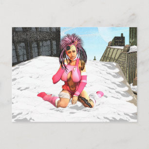 Sci Fi Snow Punk Postcard
