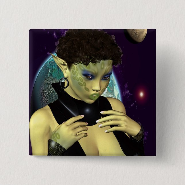 Sci-Fi Space Model 15 Cm Square Badge (Front)