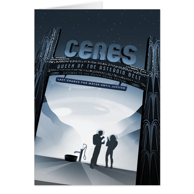 Sci-Fi Travel Ad, Dwarf Planet Ceres (Front)