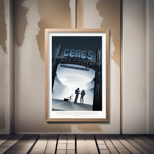 Sci-Fi Travel Ad, Dwarf Planet Ceres Photo Print