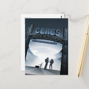Sci-Fi Travel Ad, Dwarf Planet Ceres Postcard
