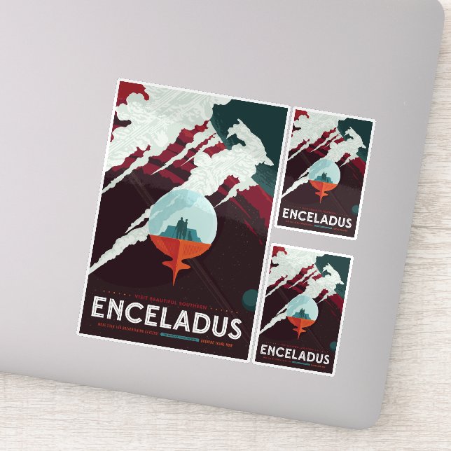 Sci-Fi Travel Ad, Moon Enceladus (Detail)