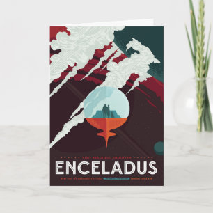 Sci-Fi Travel Ad, Moon Enceladus Card