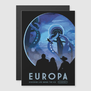 Sci-Fi Travel Ad, Moon Europa Magnetic Invitation