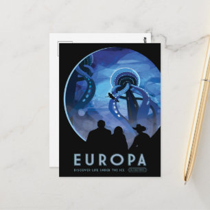 Sci-Fi Travel Ad, Moon Europa Postcard
