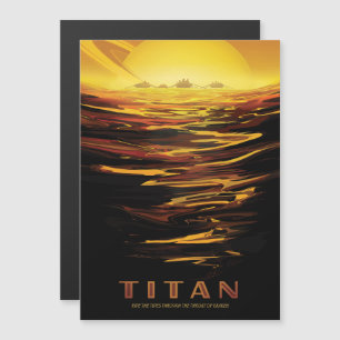 Sci-Fi Travel Ad, Moon Titan Magnetic Invitation