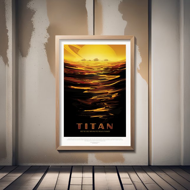 Sci-Fi Travel Ad, Moon Titan Photo Print (Creator Uploaded)