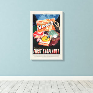 Sci-Fi Travel Ad, Planet 51 Pegasi B Canvas Print