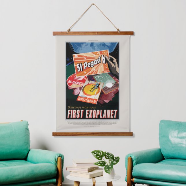 Sci-Fi Travel Ad, Planet 51 Pegasi B Hanging Tapestry (Living Room)