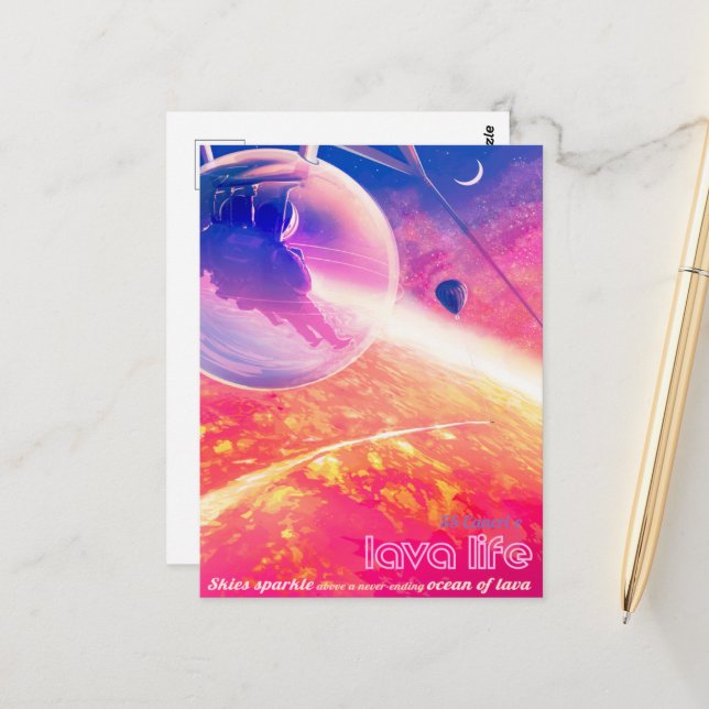 Sci-Fi Travel Ad, Planet 55 Cancri e Postcard (Front/Back In Situ)