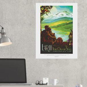 Sci-Fi Travel Ad, Planet Earth Foil Prints