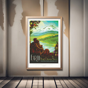 Sci-Fi Travel Ad, Planet Earth Poster