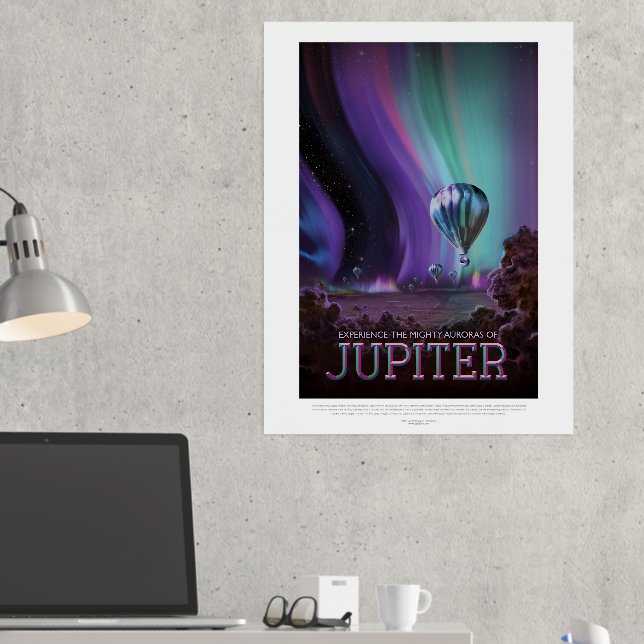 Sci-Fi Travel Ad, Planet Jupiter Foil Prints (In Situ (Desk 2))