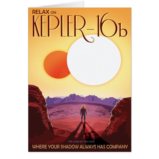 Sci-Fi Travel Ad, Planet Kepler-16b (Front)