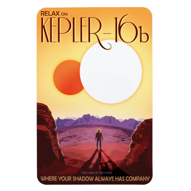 Sci-Fi Travel Ad, Planet Kepler-16b Magnet (Vertical)