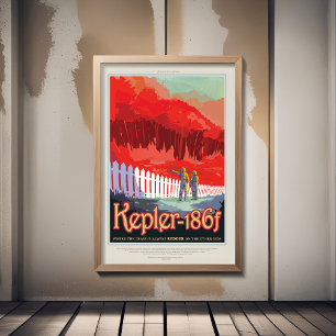Sci-Fi Travel Ad, Planet Kepler-186f Photo Print