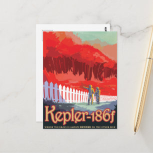 Sci-Fi Travel Ad, Planet Kepler-186f Postcard