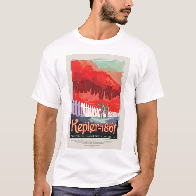 Sci-Fi Travel Ad, Planet Kepler-186f T-Shirt (Front)