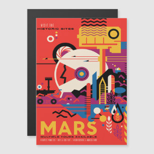 Sci-Fi Travel Ad, Planet Mars Magnetic Invitation