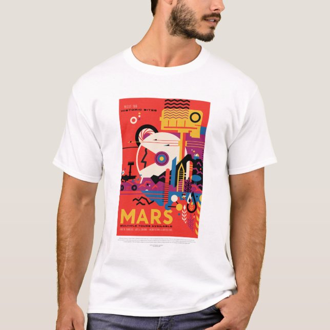 Sci-Fi Travel Ad, Planet Mars T-Shirt (Front)