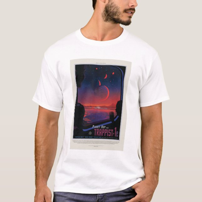 Sci-Fi Travel Ad, Planet Trapist-1e T-Shirt (Front)