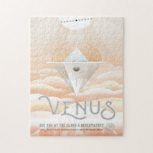 Sci-Fi Travel Ad, Planet Venus Jigsaw Puzzle