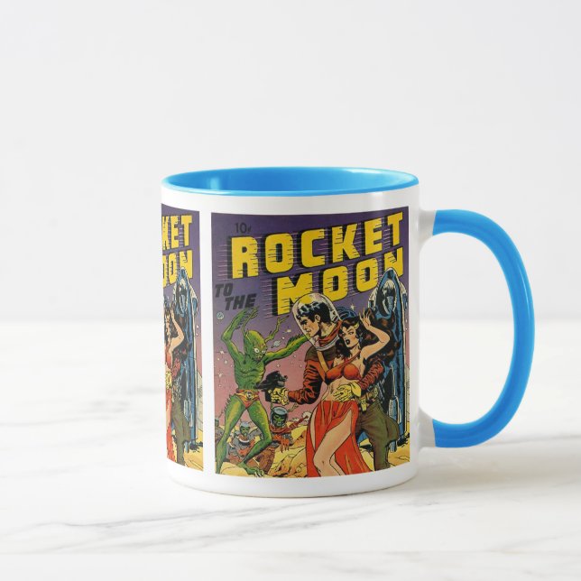 Sci Fi Vintage Comic Book Cover Art Mug (Right)