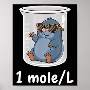 Science &amp; Technology Funny Chemistry 1 Mole L  Poster