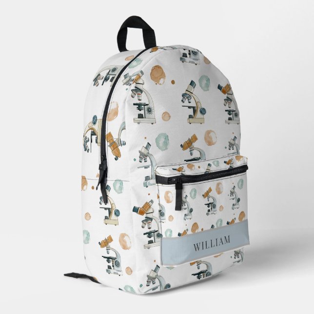 Science and Microscope Kids Back To School  Printed Backpack (Back Corner Left)
